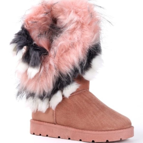 Boutique Shoes - 💟💟PINK SUEDE FURRY BOOTS💟💟